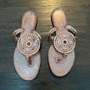 Jack Rogers Rose Gold Glitter Jelly Georgia Sandals